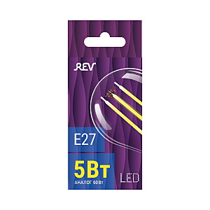 Светодиодная лампа REV E27 Филамент Шар 5Вт 32423 2